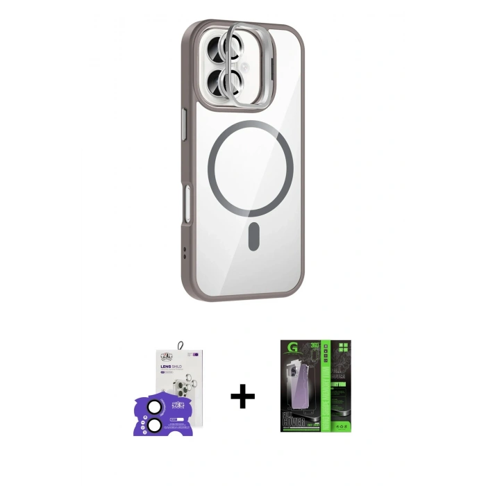 MARSİLYAN™- iPhone 17 Kılıf Yadigar Asil Koleksiyonu - Siyah 360 Mat Full Body Arka Koruyucu + Bilvis Titan Kamera Lens - SH