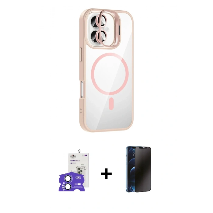 MARSİLYAN™- iPhone 17 Kılıf Yadigar Asil Koleksiyonu - Siyah 3D Antistatik Hayalet Cam Ekran Koruyucu + Bilvis Titan Kamera Lens - AKMI