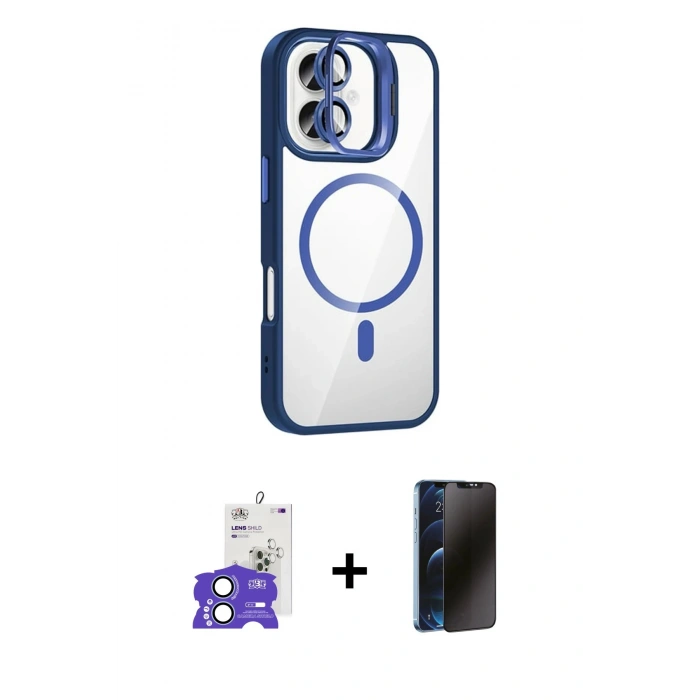 MARSİLYAN™- iPhone 17 Kılıf Yadigar Asil Koleksiyonu - Siyah 3D Antistatik Hayalet Cam Ekran Koruyucu + Bilvis Titan Kamera Lens - AKMI