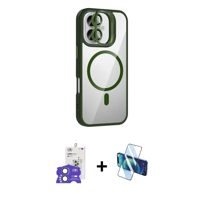 MARSİLYAN™- iPhone 17 Kılıf Yadigar Asil Koleksiyonu - Siyah 3D Antistatik Seramik Nano Ekran Koruyucu + Bilvis Titan Kamera Lens - AKMI