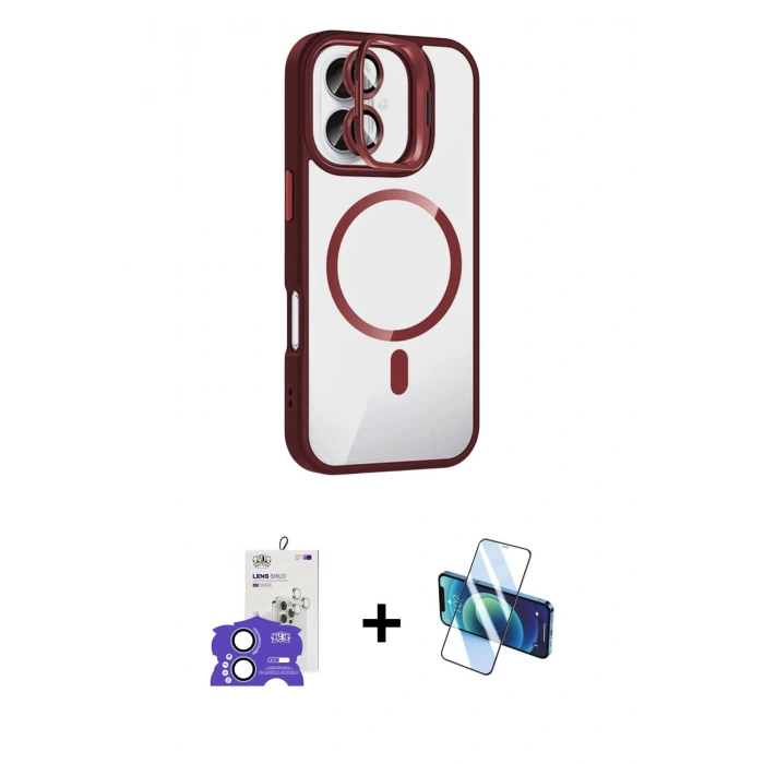 MARSİLYAN™- iPhone 17 Kılıf Yadigar Asil Koleksiyonu - Siyah 3D Antistatik Seramik Nano Ekran Koruyucu + Bilvis Titan Kamera Lens - AKMI