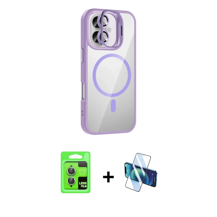 MARSİLYAN™- iPhone 17 Kılıf Yadigar Asil Koleksiyonu - Siyah 3D Antistatik Seramik Nano Ekran Koruyucu + Raze Metal Kamera Lens - AKYL