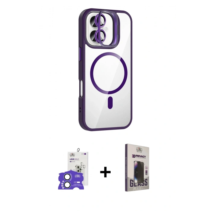 MARSİLYAN™- iPhone 17 Kılıf Yadigar Asil Koleksiyonu - Siyah Bilvis Hayalet Cam Ekran Koruyucu + Bilvis Titan Kamera Lens - AKMI