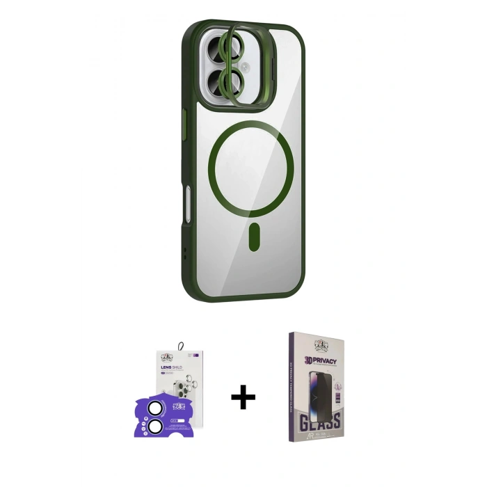 MARSİLYAN™- iPhone 17 Kılıf Yadigar Asil Koleksiyonu - Siyah Bilvis Hayalet Cam Ekran Koruyucu + Bilvis Titan Kamera Lens - AKMI