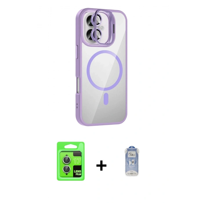 MARSİLYAN™- iPhone 17 Kılıf Yadigar Asil Koleksiyonu - Siyah Joko Magic 5D Cam + Raze Metal Kamera Lens - AKYL