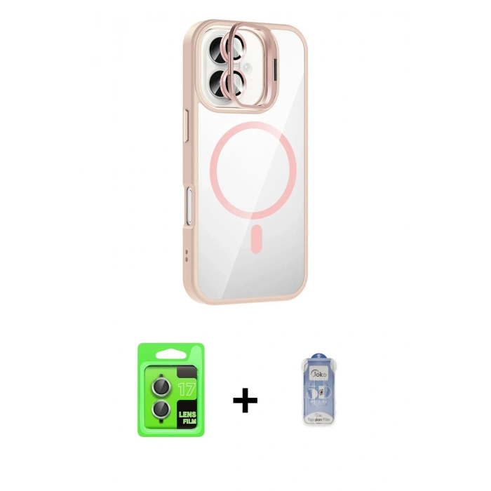 MARSİLYAN™- iPhone 17 Kılıf Yadigar Asil Koleksiyonu - Siyah Joko Magic 5D Cam + Raze Metal Kamera Lens - AKYL