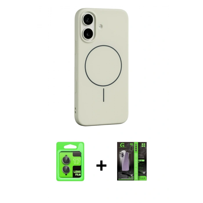 MARSİLYAN™- iPhone 17 Kılıf Yankı Form Serisi - Şeffaf 360 Full Body Arka Koruyucu + Raze Metal Kamera Lens - GI