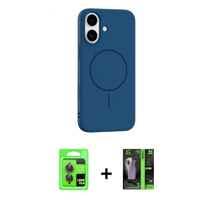MARSİLYAN™- iPhone 17 Kılıf Yankı Form Serisi - Şeffaf 360 Full Body Arka Koruyucu + Raze Metal Kamera Lens - GI