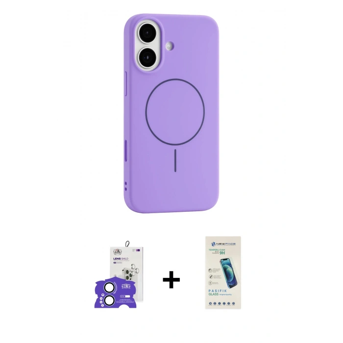 MARSİLYAN™- iPhone 17 Kılıf Yankı Form Serisi - Şeffaf Pasifik Cam Ekran Koruyucu + Bilvis Titan Kamera Lens - AKMI
