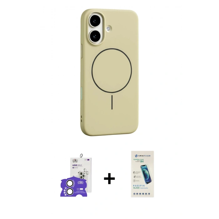 MARSİLYAN™- iPhone 17 Kılıf Yankı Form Serisi - Şeffaf Pasifik Cam Ekran Koruyucu + Bilvis Titan Kamera Lens - GS