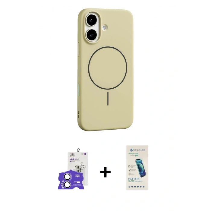 MARSİLYAN™- iPhone 17 Kılıf Yankı Form Serisi - Şeffaf Pasifik Cam Ekran Koruyucu + Bilvis Titan Kamera Lens - LA