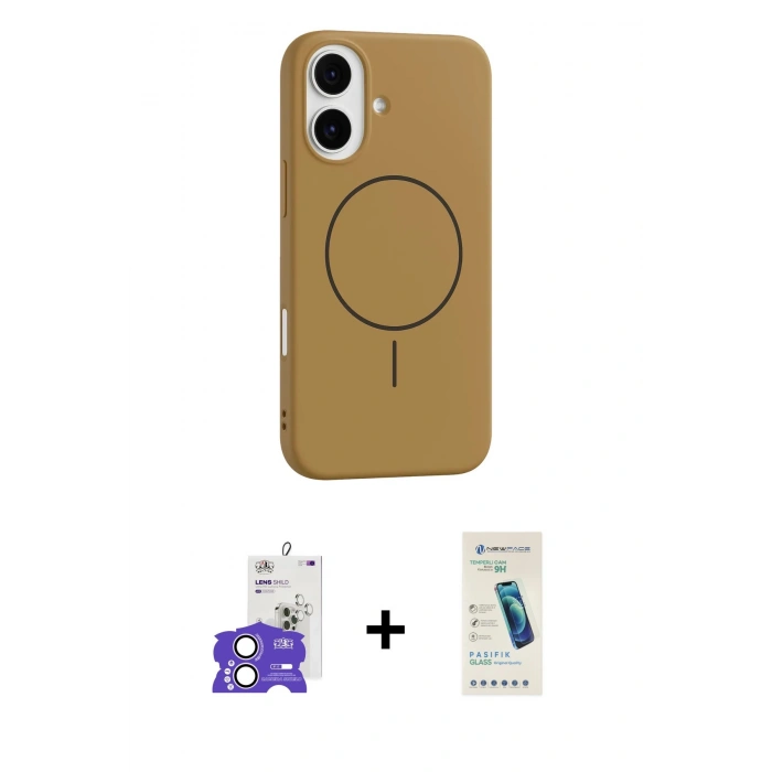 MARSİLYAN™- iPhone 17 Kılıf Yankı Form Serisi - Şeffaf Pasifik Cam Ekran Koruyucu + Bilvis Titan Kamera Lens - LA