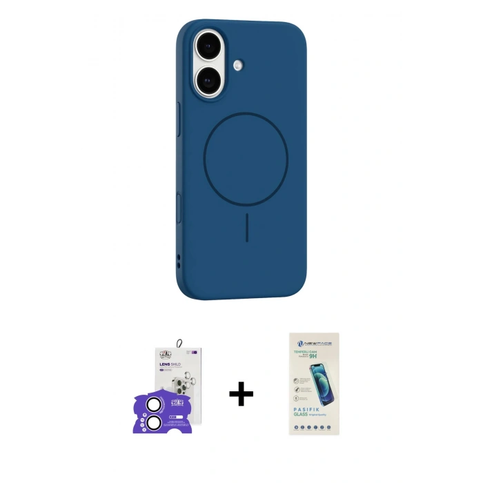 MARSİLYAN™- iPhone 17 Kılıf Yankı Form Serisi - Şeffaf Pasifik Cam Ekran Koruyucu + Bilvis Titan Kamera Lens - LA