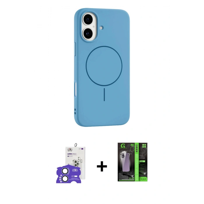 MARSİLYAN™- iPhone 17 Kılıf Yankı Form Serisi - Siyah 360 Mat Full Body Arka Koruyucu + Bilvis Titan Kamera Lens - AKMI