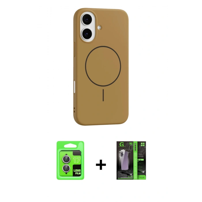 MARSİLYAN™- iPhone 17 Kılıf Yankı Form Serisi - Siyah 360 Mat Full Body Arka Koruyucu + Raze Metal Kamera Lens - AKMR