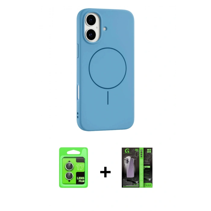 MARSİLYAN™- iPhone 17 Kılıf Yankı Form Serisi - Siyah 360 Mat Full Body Arka Koruyucu + Raze Metal Kamera Lens - AKYL