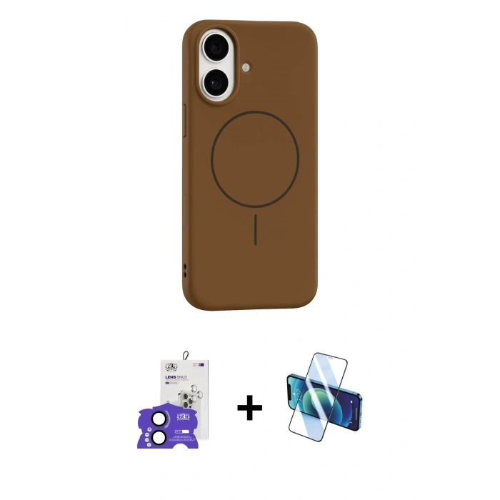MARSİLYAN™- iPhone 17 Kılıf Yankı Form Serisi - Siyah 3D Antistatik Cam Ekran Koruyucu + Bilvis Titan Kamera Lens - SH