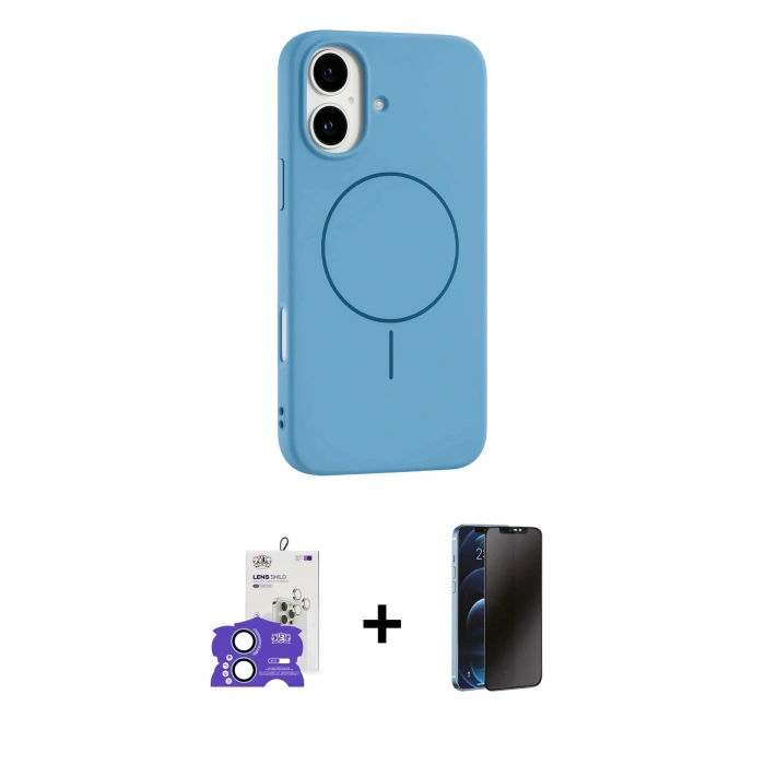MARSİLYAN™- iPhone 17 Kılıf Yankı Form Serisi - Siyah 3D Antistatik Hayalet Cam Ekran Koruyucu + Bilvis Titan Kamera Lens - AKMI