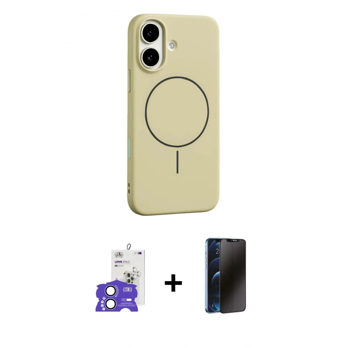 MARSİLYAN™- iPhone 17 Kılıf Yankı Form Serisi - Siyah 3D Antistatik Hayalet Cam Ekran Koruyucu + Bilvis Titan Kamera Lens - AKMI