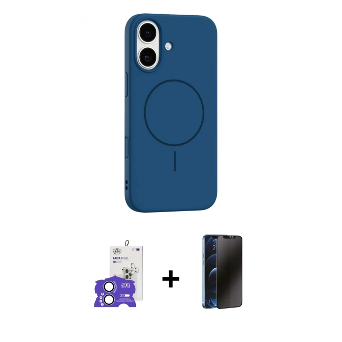 MARSİLYAN™- iPhone 17 Kılıf Yankı Form Serisi - Siyah 3D Antistatik Hayalet Cam Ekran Koruyucu + Bilvis Titan Kamera Lens - AKMI