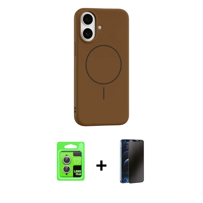 MARSİLYAN™- iPhone 17 Kılıf Yankı Form Serisi - Siyah 3D Antistatik Hayalet Cam Ekran Koruyucu + Raze Metal Kamera Lens - GS