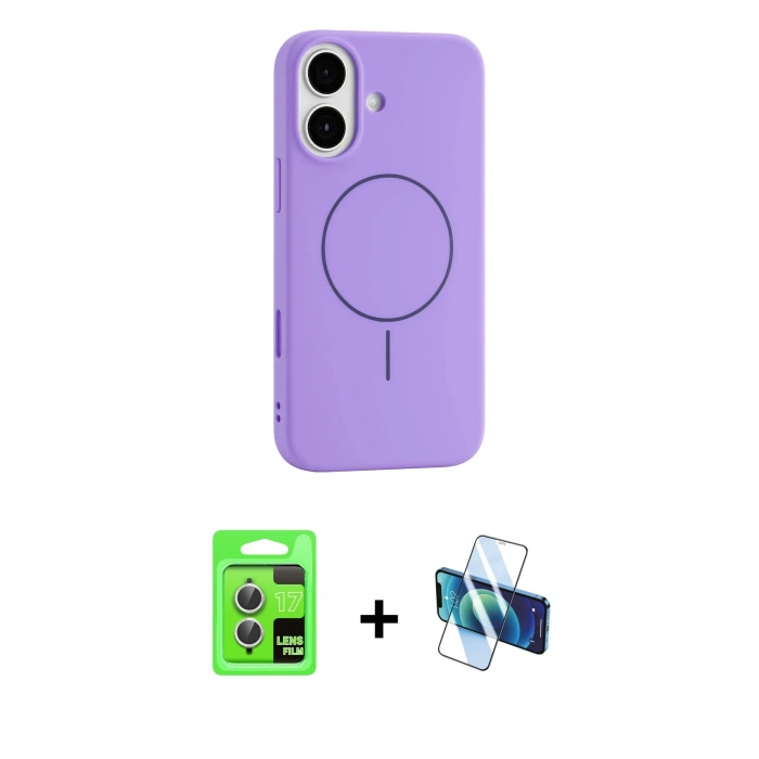 MARSİLYAN™- iPhone 17 Kılıf Yankı Form Serisi - Siyah 3D Antistatik Seramik Nano Ekran Koruyucu + Raze Metal Kamera Lens - GS