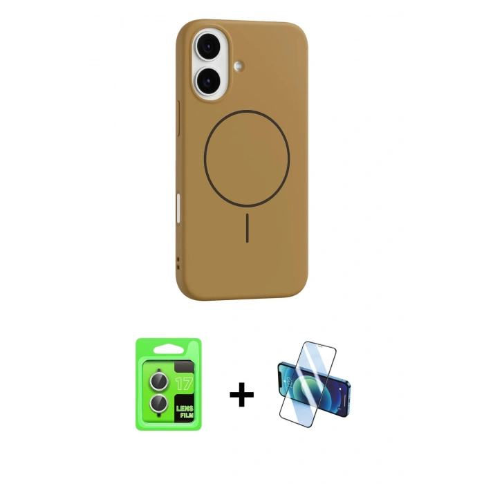 MARSİLYAN™- iPhone 17 Kılıf Yankı Form Serisi - Siyah 3D Antistatik Seramik Nano Ekran Koruyucu + Raze Metal Kamera Lens - GS