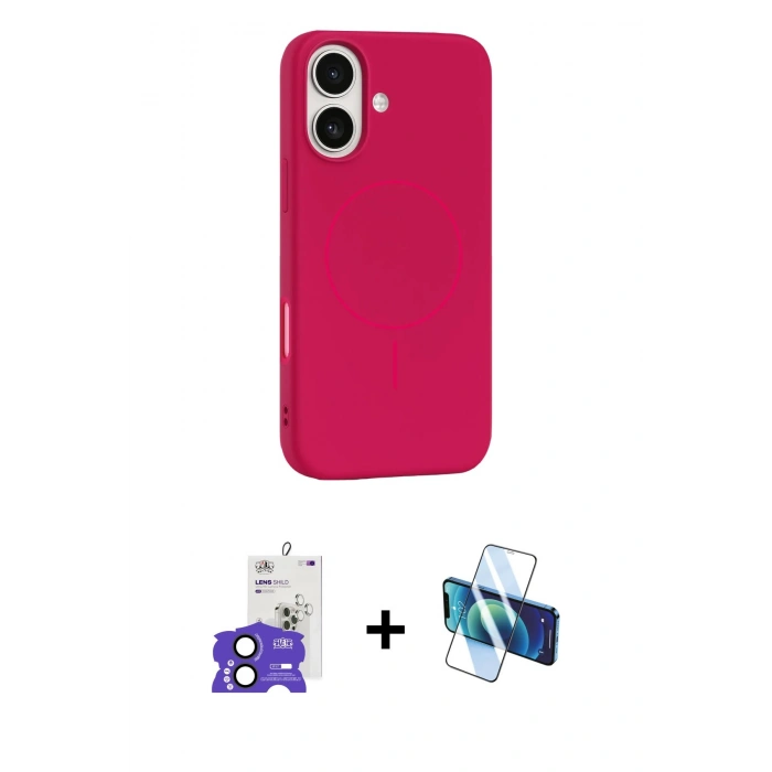 MARSİLYAN™- iPhone 17 Kılıf Yankı Form Serisi - Siyah 3D Antistatik Seramik Nano Ekran Koruyucu + Bilvis Titan Kamera Lens - SH
