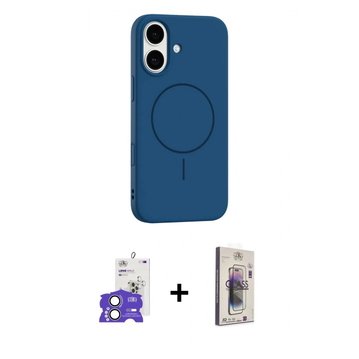 MARSİLYAN™- iPhone 17 Kılıf Yankı Form Serisi - Siyah Bilvis 3D Cam Ekran Koruyucu + Bilvis Titan Kamera Lens - AKYL