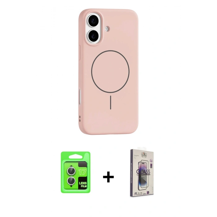 MARSİLYAN™- iPhone 17 Kılıf Yankı Form Serisi - Siyah Bilvis 3D Cam Ekran Koruyucu + Raze Metal Kamera Lens - GS