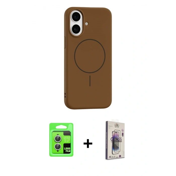 MARSİLYAN™- iPhone 17 Kılıf Yankı Form Serisi - Siyah Bilvis 3D Cam Ekran Koruyucu + Raze Metal Kamera Lens - GS