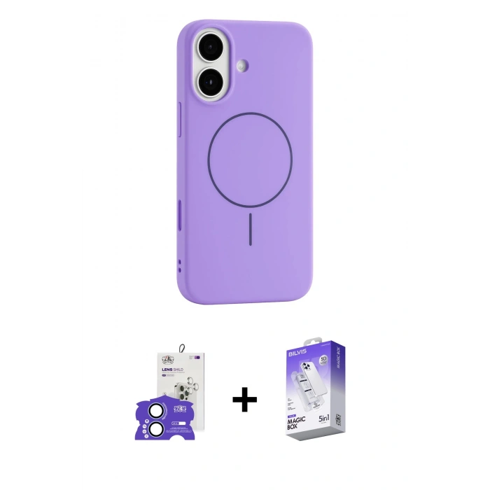 MARSİLYAN™- iPhone 17 Kılıf Yankı Form Serisi - Siyah Bilvis 5in1 3D Magic Cam Ekran Koruyucu + Bilvis Titan Kamera Lens - AKMI