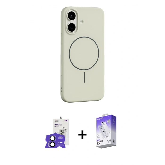 MARSİLYAN™- iPhone 17 Kılıf Yankı Form Serisi - Siyah Bilvis 5in1 3D Magic Cam Ekran Koruyucu + Bilvis Titan Kamera Lens - SH