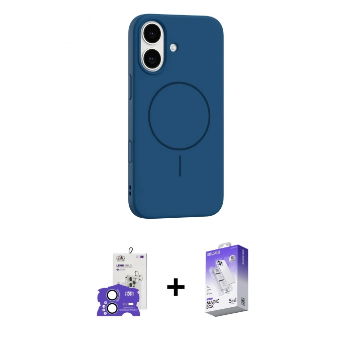 MARSİLYAN™- iPhone 17 Kılıf Yankı Form Serisi - Siyah Bilvis 5in1 3D Magic Cam Ekran Koruyucu + Bilvis Titan Kamera Lens - AKMI