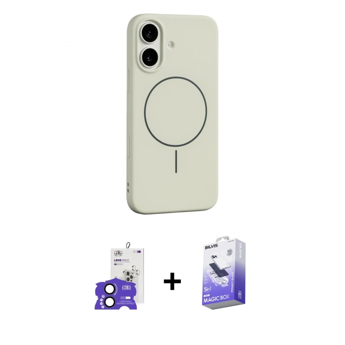 MARSİLYAN™- iPhone 17 Kılıf Yankı Form Serisi - Siyah Bilvis 5in1 5D Magic Hayalet Cam Ekran Koruyucu + Bilvis Titan Kamera Lens - SH