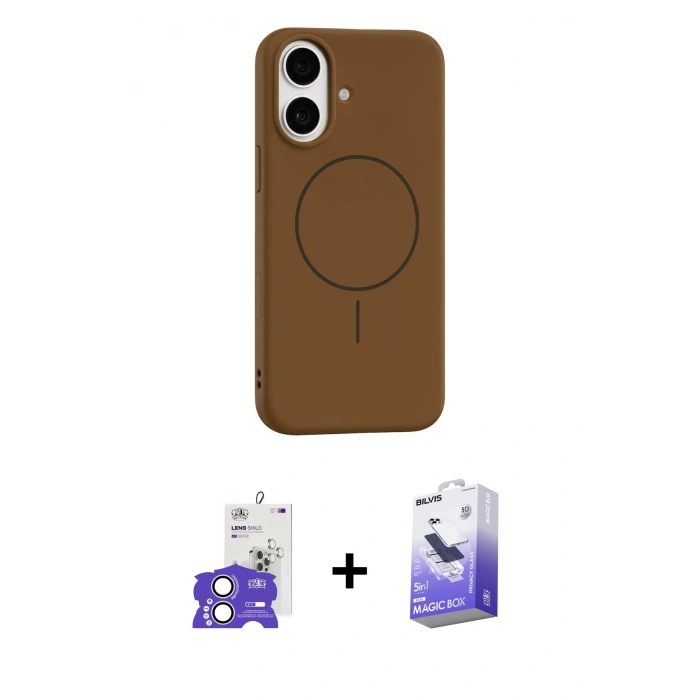 MARSİLYAN™- iPhone 17 Kılıf Yankı Form Serisi - Siyah Bilvis 5in1 5D Magic Hayalet Cam Ekran Koruyucu + Lila Bilvis Titan Kamera Lens