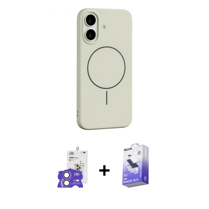 MARSİLYAN™- iPhone 17 Kılıf Yankı Form Serisi - Siyah Bilvis 5in1 5D Magic Hayalet Cam Ekran Koruyucu + Lila Bilvis Titan Kamera Lens