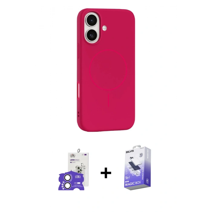 MARSİLYAN™- iPhone 17 Kılıf Yankı Form Serisi - Siyah Bilvis 5in1 5D Magic Hayalet Cam Ekran Koruyucu + Lila Bilvis Titan Kamera Lens