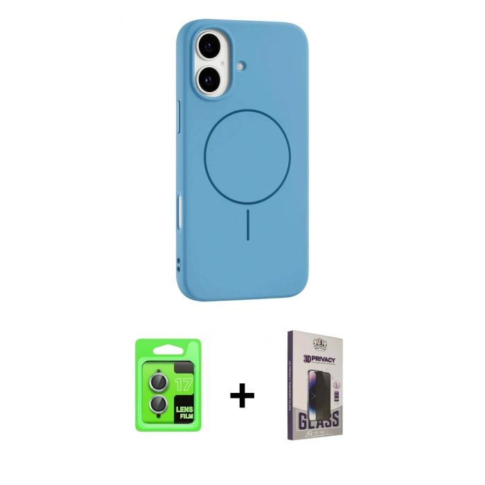 MARSİLYAN™- iPhone 17 Kılıf Yankı Form Serisi - Siyah Bilvis Hayalet Cam Ekran Koruyucu + Raze Metal Kamera Lens - AKMI