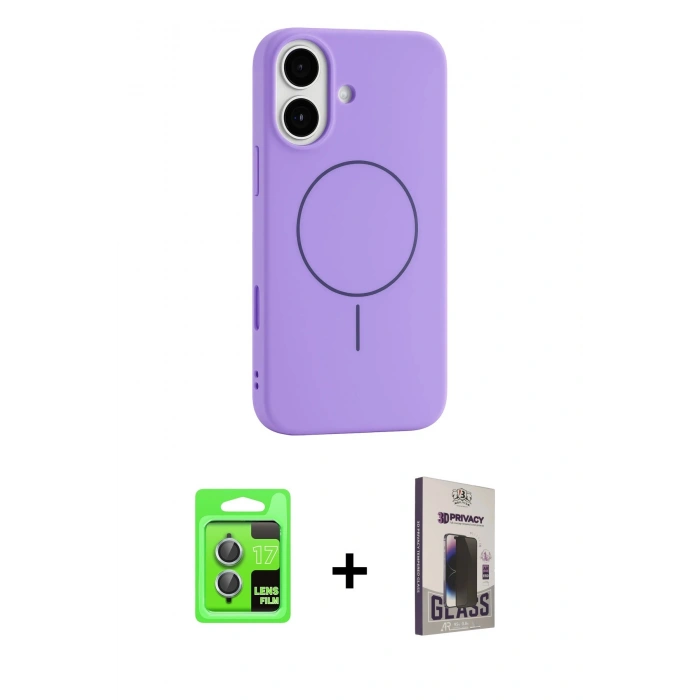 MARSİLYAN™- iPhone 17 Kılıf Yankı Form Serisi - Siyah Bilvis Hayalet Cam Ekran Koruyucu + Raze Metal Kamera Lens - AKMI