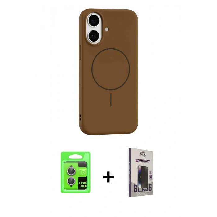 MARSİLYAN™- iPhone 17 Kılıf Yankı Form Serisi - Siyah Bilvis Hayalet Cam Ekran Koruyucu + Raze Metal Kamera Lens - AKMR