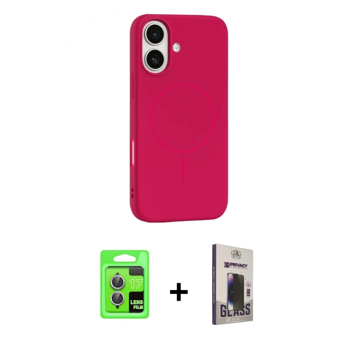 MARSİLYAN™- iPhone 17 Kılıf Yankı Form Serisi - Siyah Bilvis Hayalet Cam Ekran Koruyucu + Raze Metal Kamera Lens - AKMR