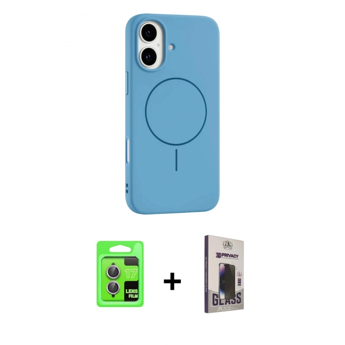 MARSİLYAN™- iPhone 17 Kılıf Yankı Form Serisi - Siyah Bilvis Hayalet Cam Ekran Koruyucu + Raze Metal Kamera Lens - AKMR
