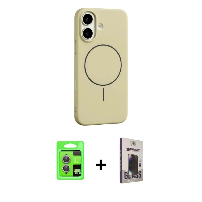 MARSİLYAN™- iPhone 17 Kılıf Yankı Form Serisi - Siyah Bilvis Hayalet Cam Ekran Koruyucu + Raze Metal Kamera Lens - AKMR