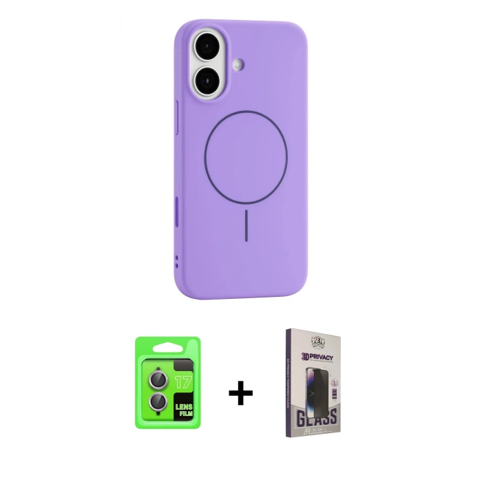 MARSİLYAN™- iPhone 17 Kılıf Yankı Form Serisi - Siyah Bilvis Hayalet Cam Ekran Koruyucu + Raze Metal Kamera Lens - AKMR