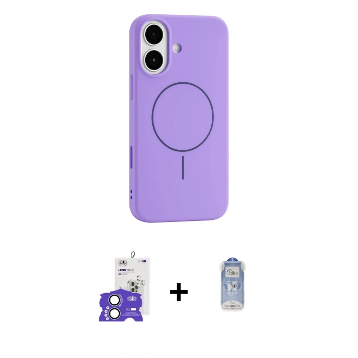 MARSİLYAN™- iPhone 17 Kılıf Yankı Form Serisi - Siyah Joko Magic 5D Cam + Bilvis Titan Kamera Lens - AKYL