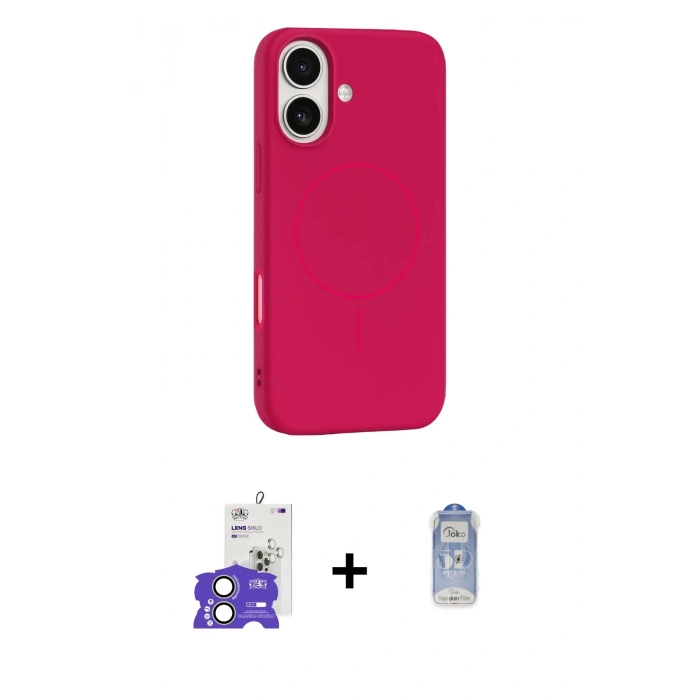 MARSİLYAN™- iPhone 17 Kılıf Yankı Form Serisi - Siyah Joko Magic 5D Cam + Bilvis Titan Kamera Lens - AKYL