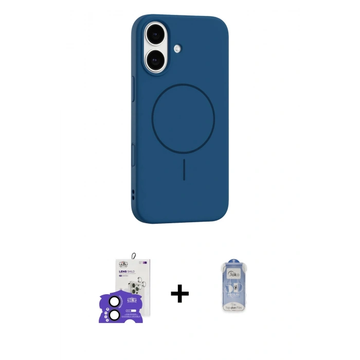 MARSİLYAN™- iPhone 17 Kılıf Yankı Form Serisi - Siyah Joko Magic 5D Cam + Bilvis Titan Kamera Lens - SH