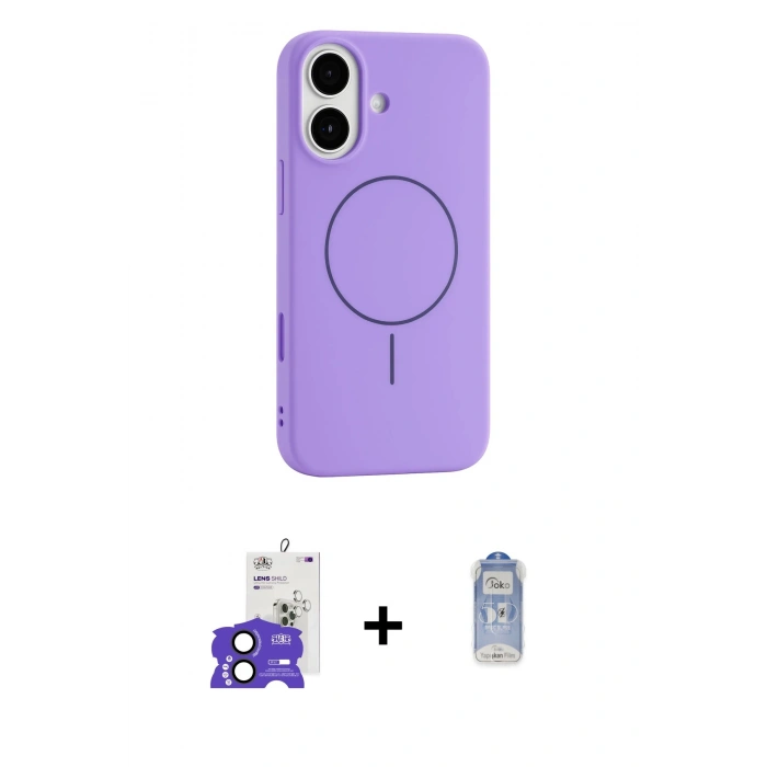 MARSİLYAN™- iPhone 17 Kılıf Yankı Form Serisi - Siyah Joko Magic 5D Cam + Bilvis Titan Kamera Lens - SH