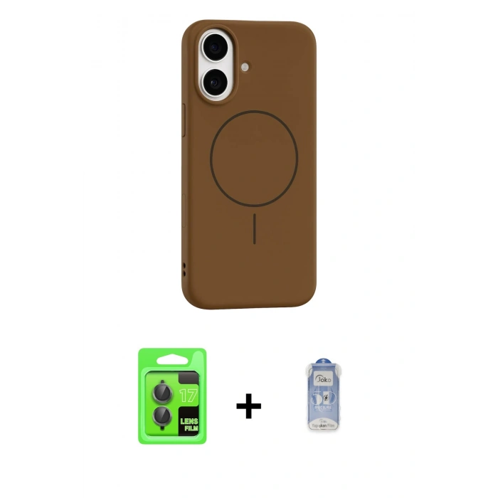 MARSİLYAN™- iPhone 17 Kılıf Yankı Form Serisi - Siyah Joko Magic 5D Cam + Gri Raze Metal Kamera Lens